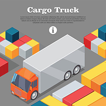 货运卡车,货箱,旗帜,递送,交通工具,卡车,商品,半拖车,盒子,拖车,翻斗车,货物,进步,货车,矢量