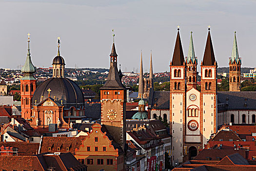 教堂,大教堂,维尔茨堡,弗兰克尼亚,巴伐利亚,德国,欧洲