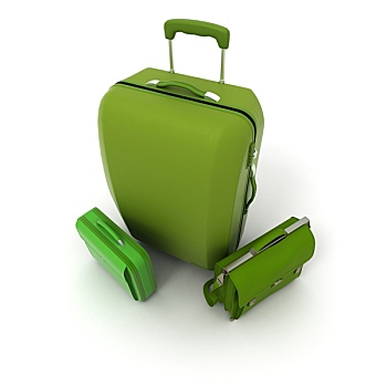 绿色,行李