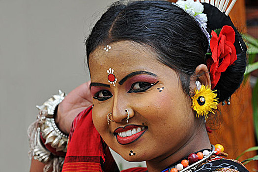 奥里萨帮,跳舞,艺术家,拿,靠近,德里,民族舞,工艺品,很多,有趣,北印度,印度,二月,2008年