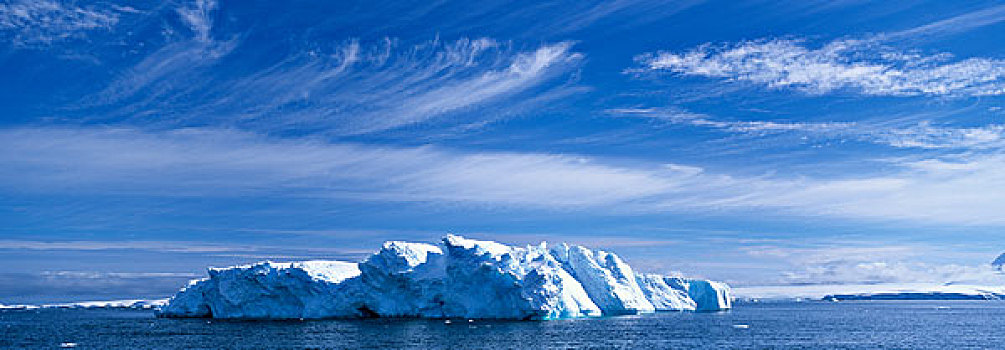 南极,冰山,漂浮,海峡,早晨,阳光,南极半岛