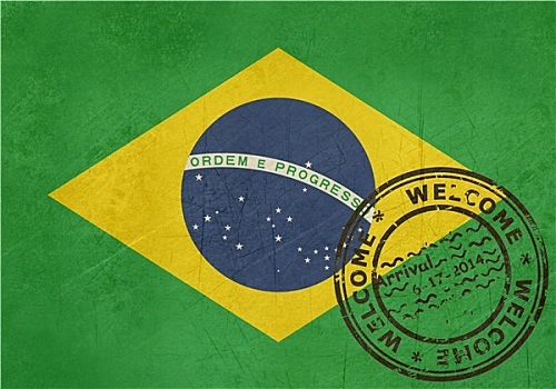 欢迎,巴西,旗帜,护照
