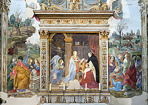 祭坛装饰品,小教堂,场景,红衣主教,圣母玛利亚,涂绘,罗马,拉齐奥,意大利,欧洲