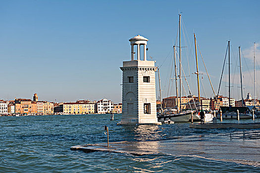 灯塔,码头,地区,威尼斯,威尼托,意大利,南欧