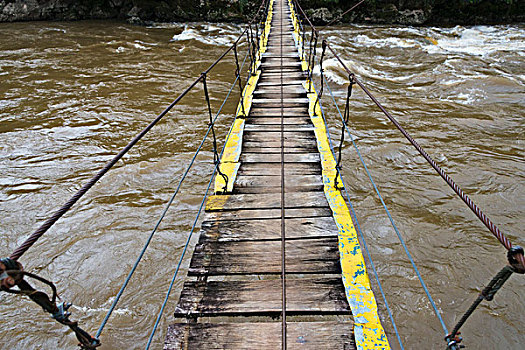 吊桥,上方,河,巴布亚岛,印度尼西亚,大幅,尺寸