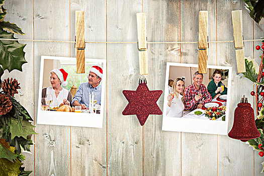 合成效果,图像,悬挂,圣诞节,照片,厚木板