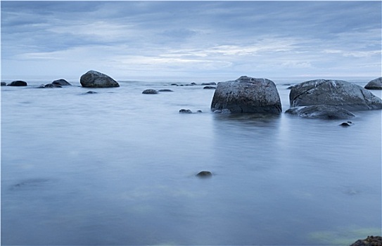 平静,海洋,石头