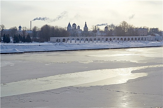 冬天,风景,诺夫哥罗德,俄罗斯