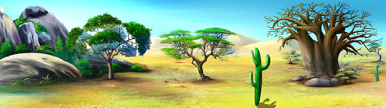 非洲,大草原,图像