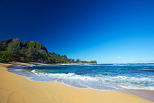 隧道,海滩,考艾岛,夏威夷,美国