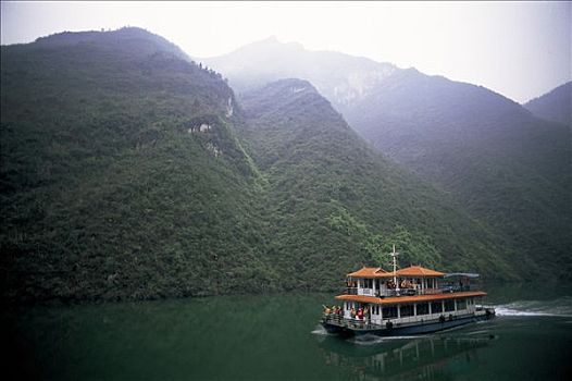 重庆,省,三峡,游船,通过,巫峡,扬子江