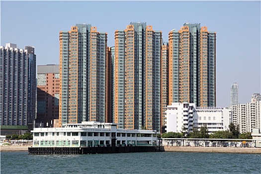 水岸,高层建筑,建筑,香港,中国
