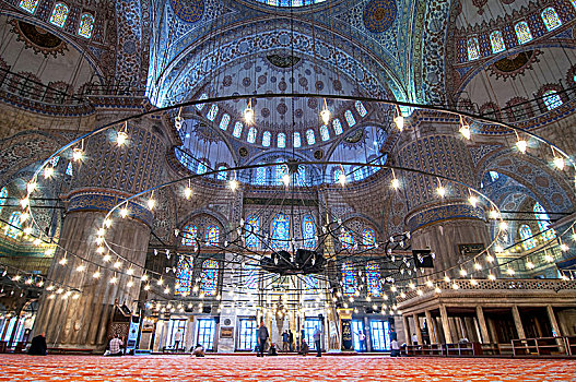 蓝色清真寺,苏丹艾哈迈德清真寺,清真寺,伊斯坦布尔,土耳其