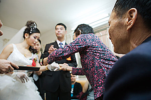 中式婚礼,茶道,聚焦,老人,前景