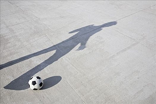 影子,玩,足球