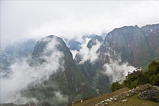 俯拍,山峦,山,库斯科市,秘鲁