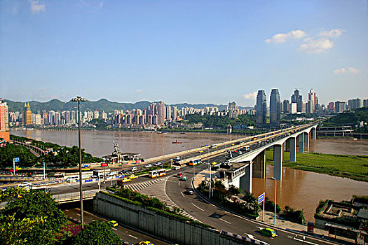 城市,桥,长江,河,重庆,中国,亚洲