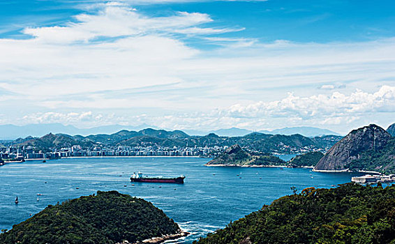 俯拍,船,航行,湾,里约热内卢,巴西