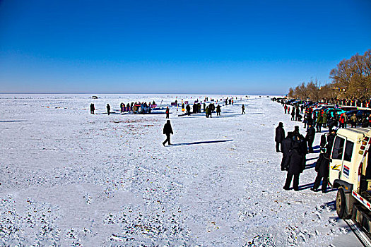 查干湖,自然景观,场景,冰雪,吉林,松原市