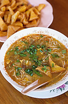 传统,鱼汤,缅甸