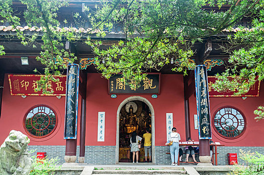 湖南长沙岳麓山麓山古寺庙观音阁