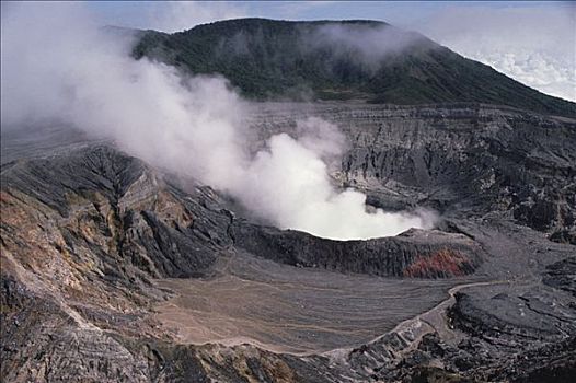 硫,水池,火山口,哥斯达黎加