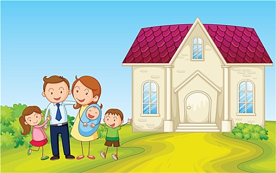 救生圈,许多,房子合成效果,图像,可爱,卡通,圣诞老人,冬天,乡村家