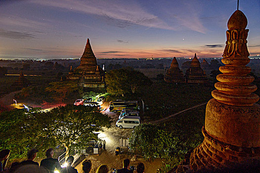 蒲甘,风景,庙宇,佛塔,了望塔,停车场,旅游,曼德勒,区域,缅甸