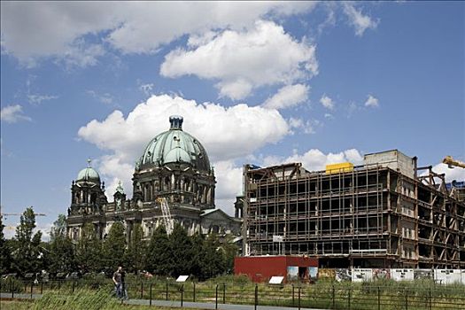 工地,建筑,原东德,柏林大教堂,左边,柏林,德国,欧洲
