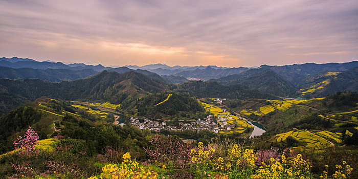 春日石潭田园风光