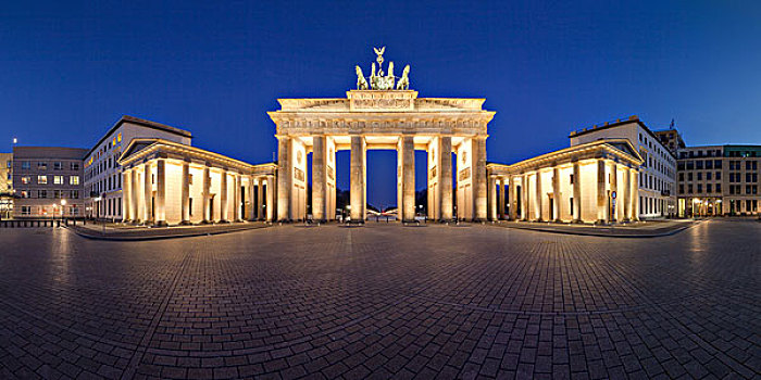勃兰登堡门,夜晚,柏林,德国,欧洲
