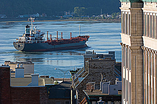 船,劳伦斯河,魁北克城,魁北克,加拿大