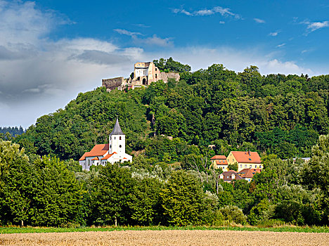 城堡,遗址,巴伐利亚森林,普拉蒂纳特,巴伐利亚,德国,欧洲