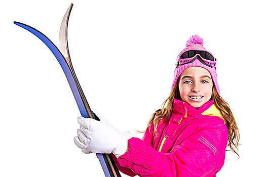儿童,女孩,滑雪,雪,设备,护目镜,冬天,毛织品,帽子