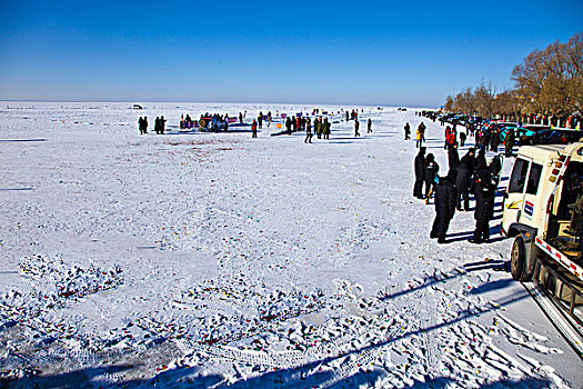 查干湖,自然景观,场景,冰雪,吉林,松原市