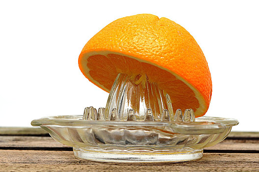 橙子,榨汁器,玻璃,一半