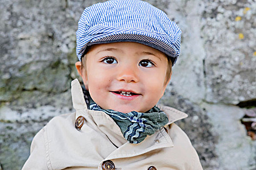 头像,男婴,戴着,外套,围巾,帽子