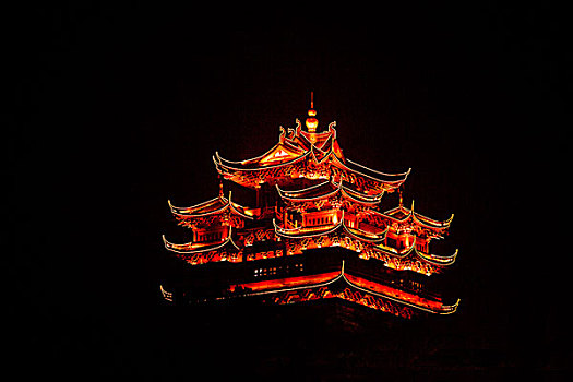 杭州,吴山,城隍阁,夜景,灯光秀