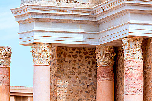 古老,柱子,卡塔赫纳,古罗马竞技场,穆尔西亚,西班牙