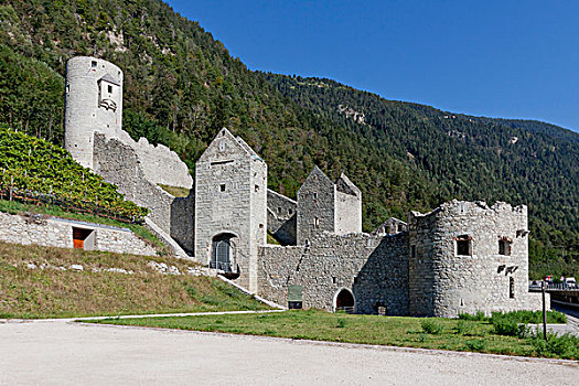 城堡,遗址,山谷,意大利,欧洲