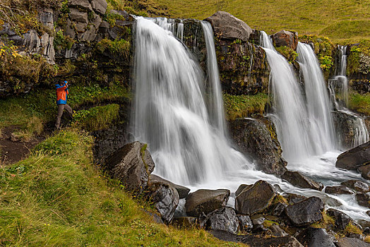 旅游,照片,瀑布,南,冰岛,欧洲