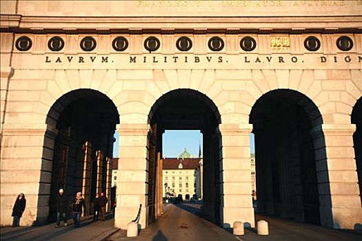 奥地利,维也纳,霍夫堡皇宫,门,靠近,英雄广场