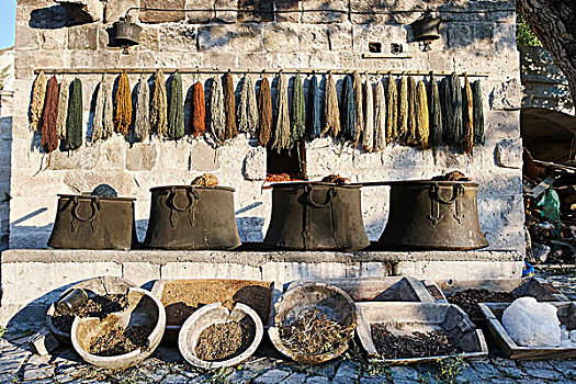 排,老,传统,纺织品,碗,卡帕多西亚,安纳托利亚,土耳其