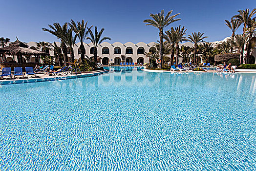 游泳池,区域,酒店,杰尔巴,海滩,突尼斯,非洲