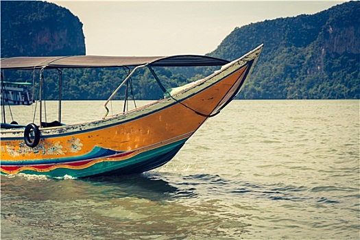 传统,泰国,船,普吉岛