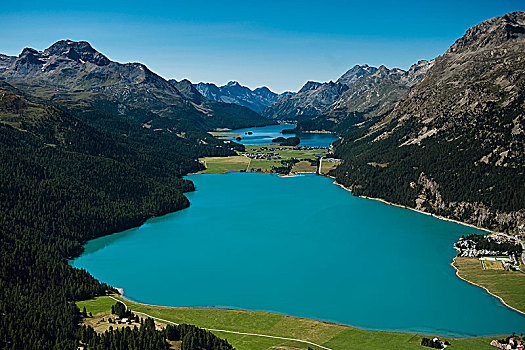 湖,恩加丁,瑞士,欧洲
