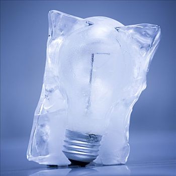 电灯泡,冰冻,冰块