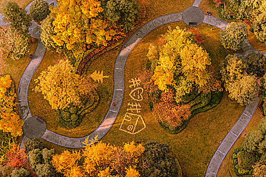 秋天的小區(qū)花園