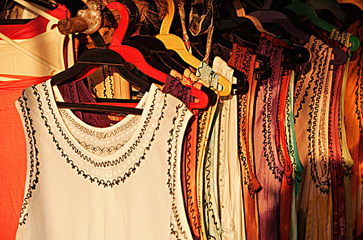 服装,悬挂,服装店,果阿,印度