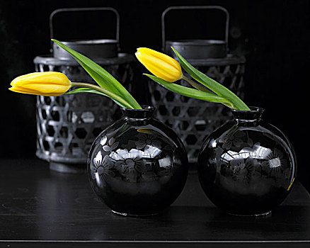 两个,黑色,花瓶